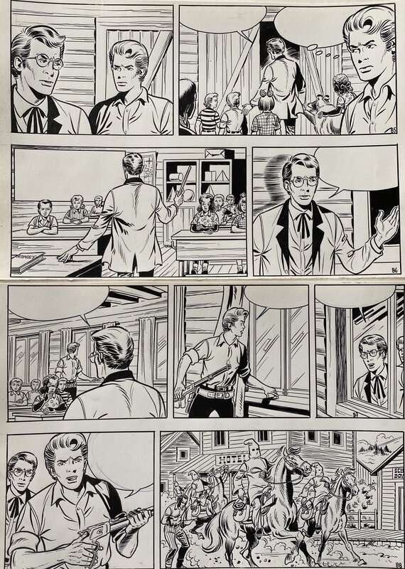 Studio Vandersteen, Bessy nr 109 / p22 / 85-88 : De schoolmeester - Planche originale