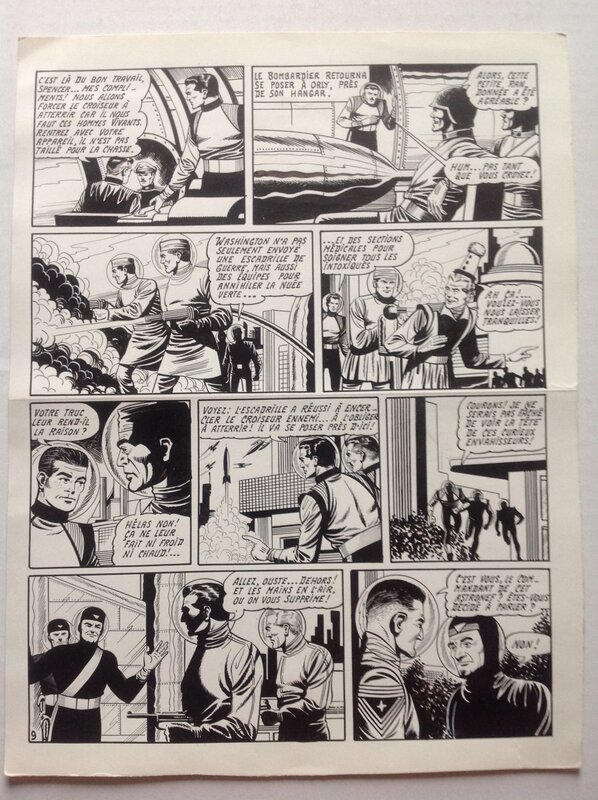 For sale - Raoul Giordan, Robert Giordan, Robert Lortac, Giordan Planche Originale 9 de Meteor 90 La Terre est Folle - Bd Artima 1960 - Comic Strip