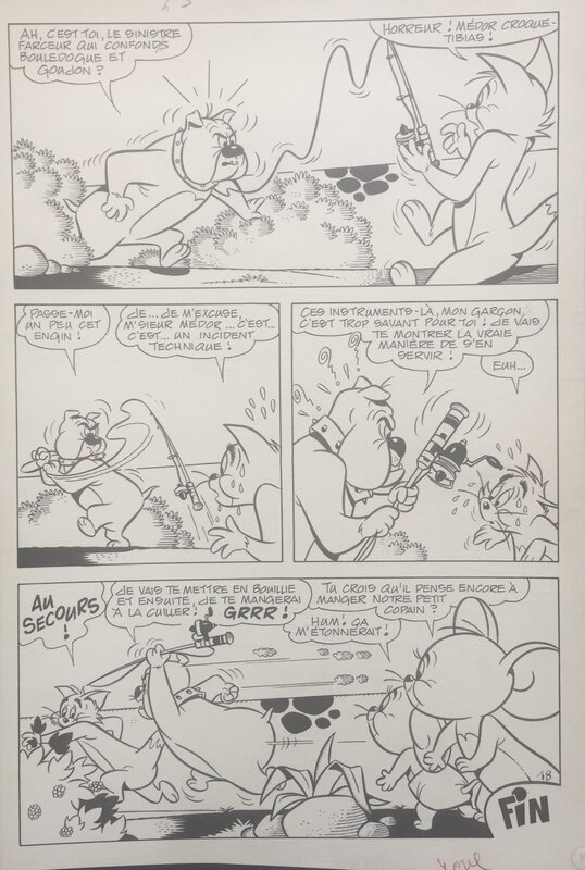 Tom et Jerry par Georges Lellbach, Fred Abranz, Hanna & Barbera - Planche originale