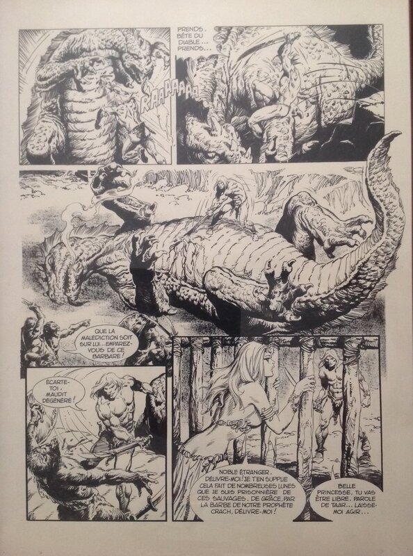 Jaime Brocal Remohí, Claude Moliterni, Brocal Remohi Taar 2 Le Rebelle Planche Originale 9 Le Phare de La Vie - BD Éo Dargaud 1977 - Planche originale