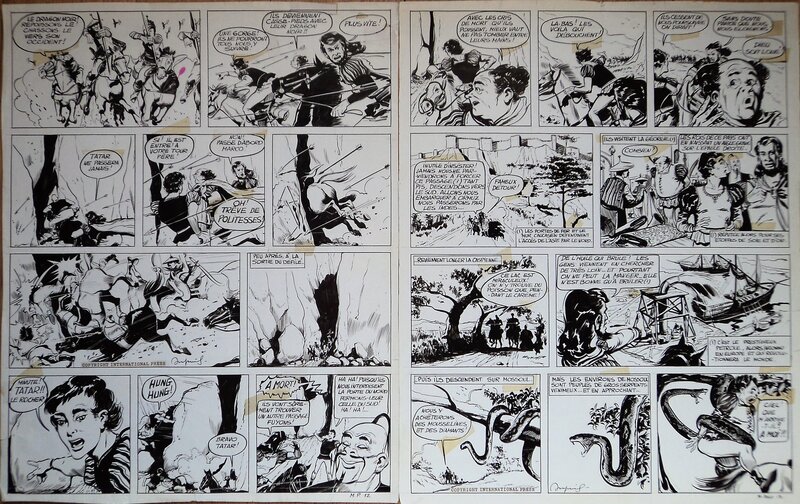 Pierre Dupuis, Octave Joly, Marco Polo - le mystère du dragon noir pl 12 et 13 - Planche originale