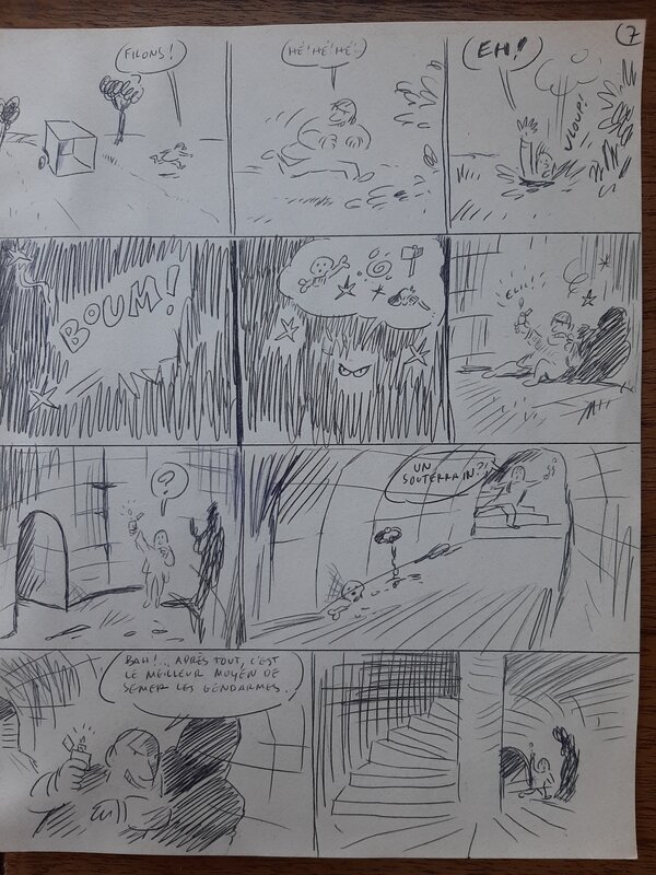 Fred, Scénario - Valentin le vagabond- L'alchimiste - Planche originale