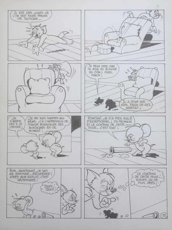 Tom et Jerry par Gen-Clo, Fred Abranz, Hanna & Barbera - Planche originale