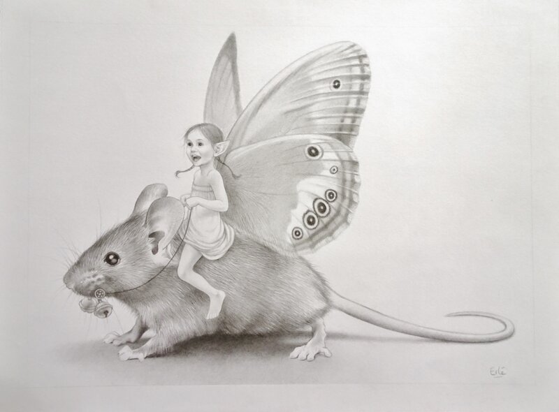 Erlé Ferronnière, La fée sur la souris - Original Illustration
