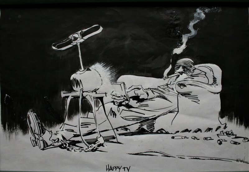 Happy TV par Al Severin - Illustration originale