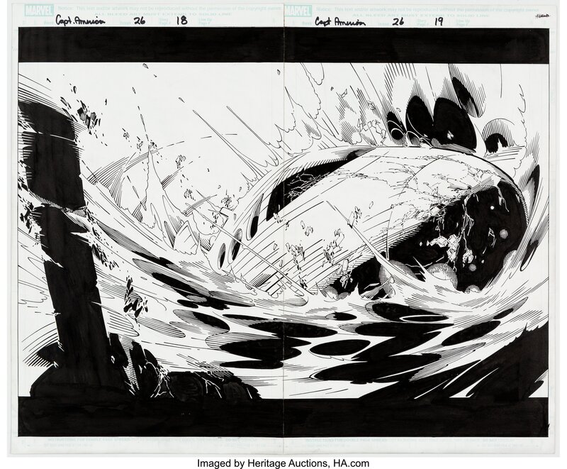 Chris Bachalo, Al Vay, Captain America #26 Pages 18 & 19 - Planche originale