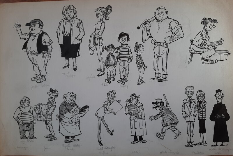 Peter Glay, Croquis famille Turlupin - Planche originale