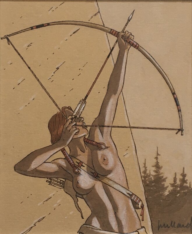 Plume aux vents par André Juillard - Illustration originale