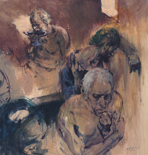 René Follet | 1969 | Les Grecs: Socrates - Original art