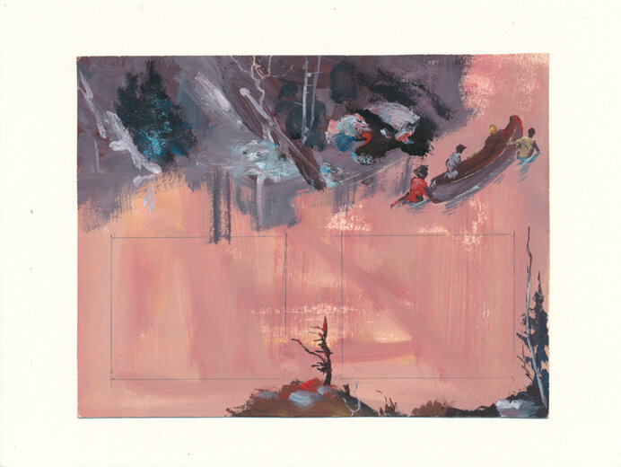 René Follet | 1962 | Le dernier des Mohicans - Original art