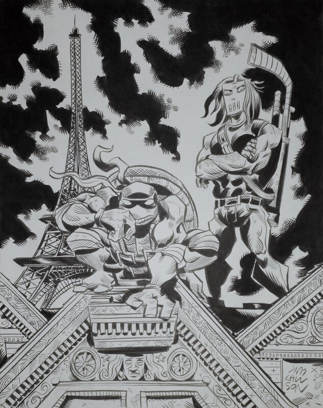 Jim Lawson, Raph & Case in Paris - Original Illustration