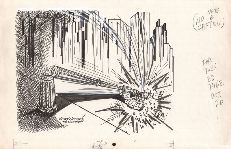 Eddie Germano, Wall Street crash 1987 - Original Illustration