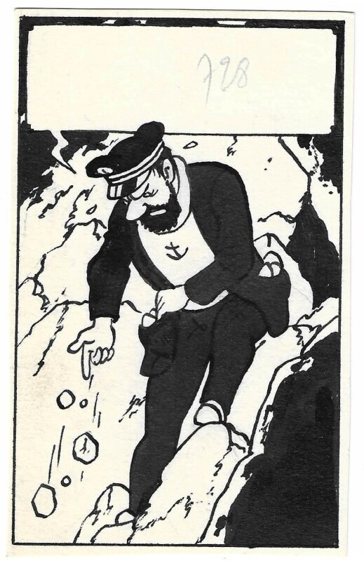 En vente - 1947 -  « Si ce n'est pas malheureux, mille sabords ! » - © Hergé – Moulinsart - Planche originale
