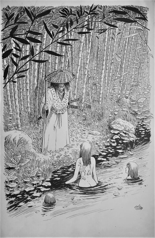 Le lac aux esprits by François Gomès - Original Illustration