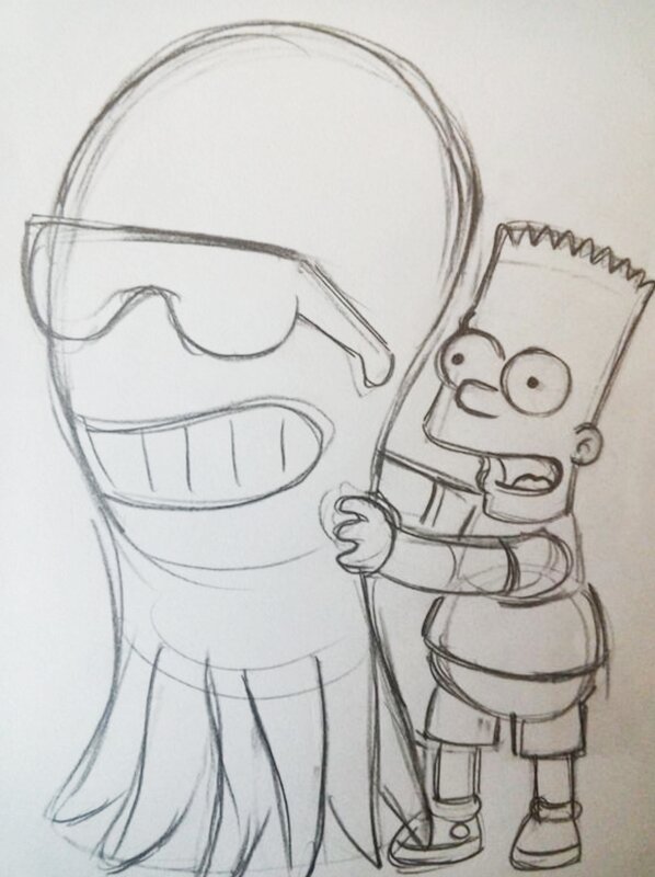 unknown, Bart Simpsons - Dessin d'animation original - Original art
