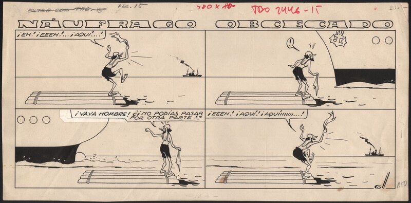 Náufrago obcecado par Josep Coll - Planche originale