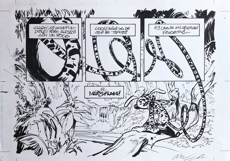 Jose Luis Munuera, Marsupilami par 1 - Des Histoires Courtes Du Marsupilami Par #1 - Planche originale