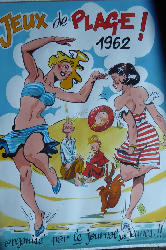 1962 jeu de plage by Al Severin - Original Illustration