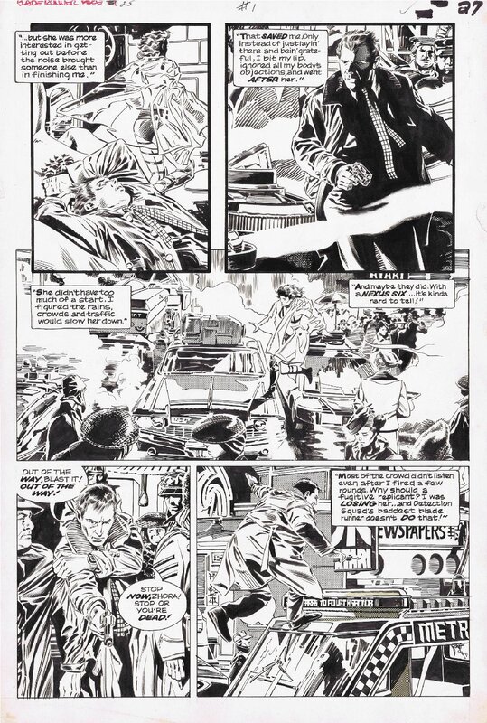 Al Williamson, Carlos Garzón, Williamson / Garzon - Blade Runner with Deckard and Zhora - Planche originale