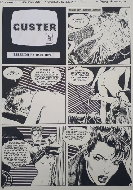 Custer pg.1 par Jordi Bernet - Planche originale