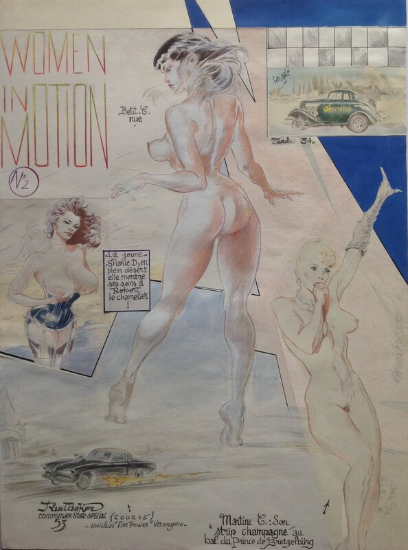 Denis Sire Lisa Bay Pin up Planche Originale Couleur Directe - Bd Métal Hurlant et Album L'héritage Albin Michel 2006 - Comic Strip