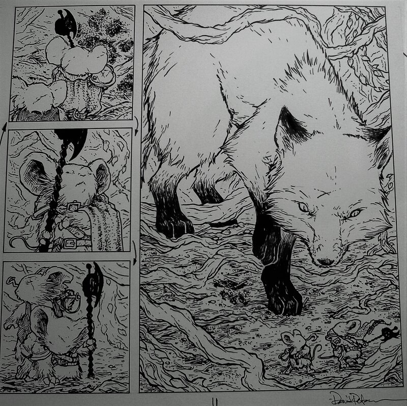 David Petersen, Mouse Guard - La Hache Noire - Planche originale