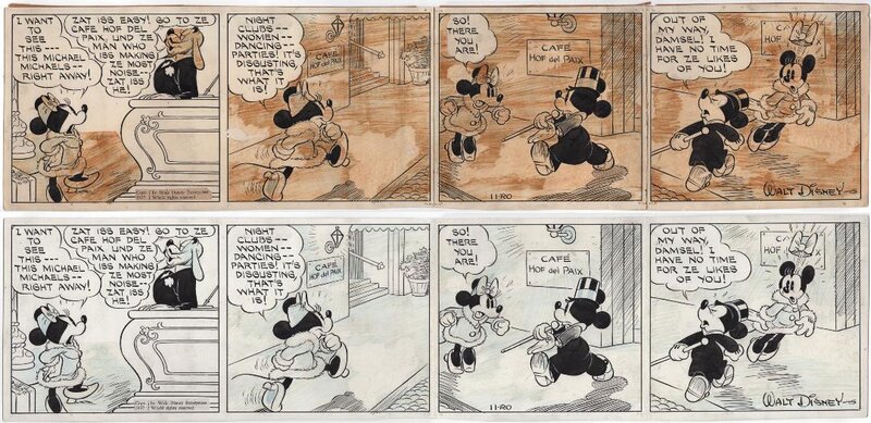 Floyd Gottfredson, Mickey Mouse Daily 11/20/37 Floyd Gottredson - Comic Strip