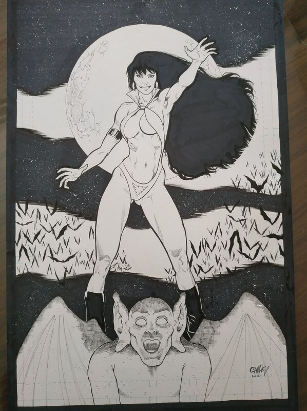 Vampirella par Ismael Canales - Illustration originale