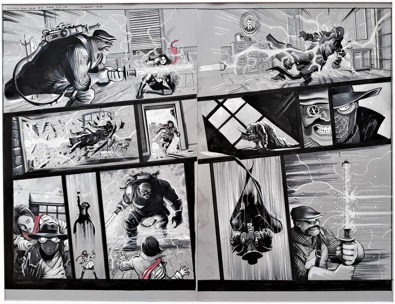 Juan E. Ferreyra, Margaret Stohl, Spider-Man Noir: Twilight in Babylon - Planche originale