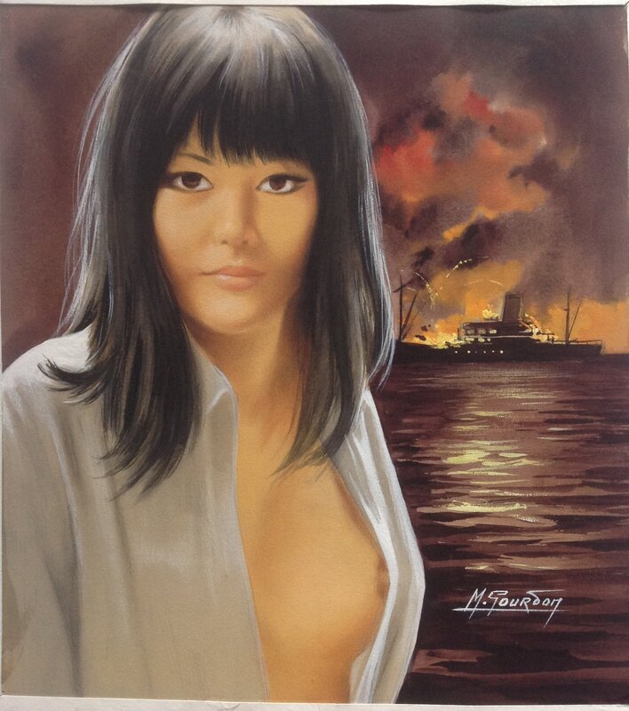 For sale - Michel Gourdon Couverture Originale Pin up Detis Micmac Chris Eo 1972 Aventurier 185 Fleuve Noir BD Camberra 10 Petit Format 75 - Original Cover