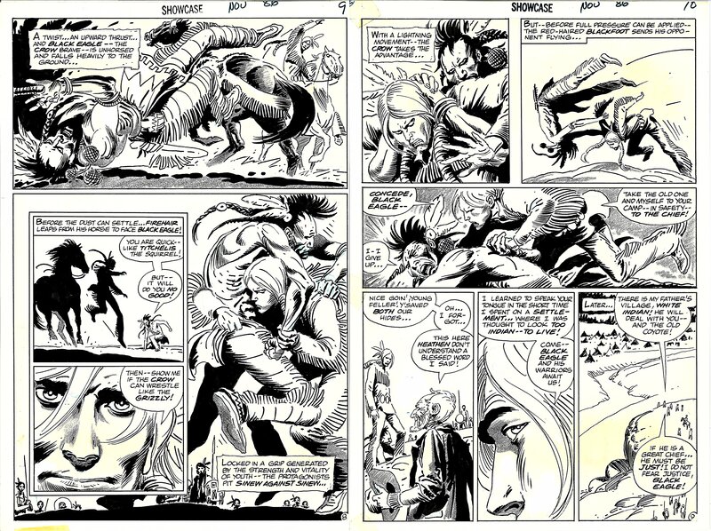 Joe Kubert, Showcase # 86 p.8 et 9 . Firehair ( 1969 ) - Comic Strip