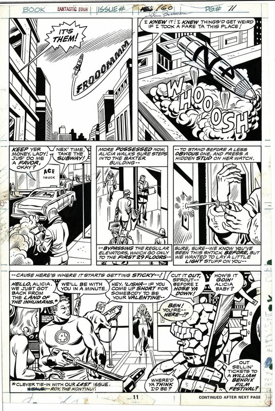 John Buscema, Chic Stone, FANTASTIC FOUR - FULL TEAM Ben Susan Johnny Alicia Reed - Comic Strip