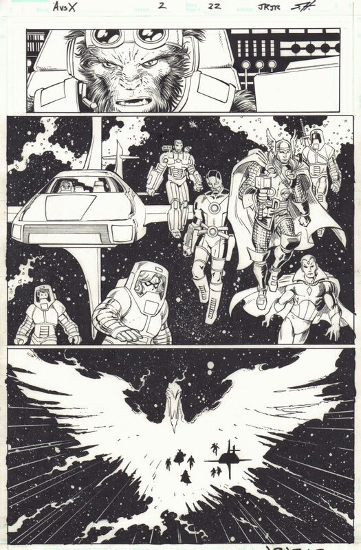John Romita Jr., Scott Hanna, Avengers Vs X-Men - Phenix Beast Thor Iron Man Vision - Comic Strip