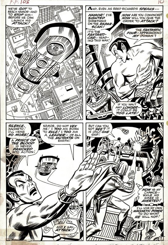 John Romita, John Verpoorten, Fantastic Four - Magneto & Namor - Planche originale