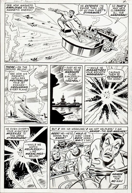 John Romita, John Verpoorten, Fantastic Four - Reed Ben Johnny & Namor - Planche originale