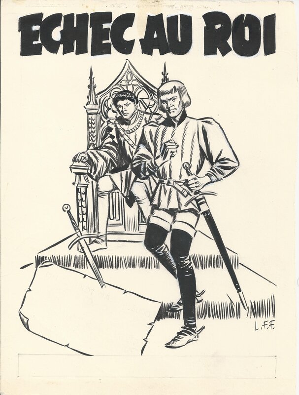 Fred & Liliane Funcken, Le Chevalier Blanc - Echec au Roi (Annonce) - Planche originale