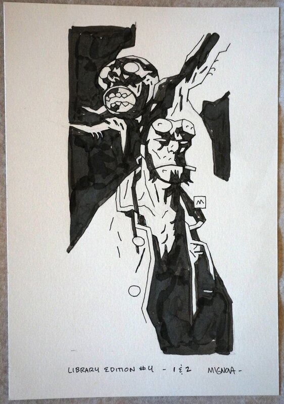 Mignola illustration pour Hellboy Library Edition Number 4 - Illustration originale