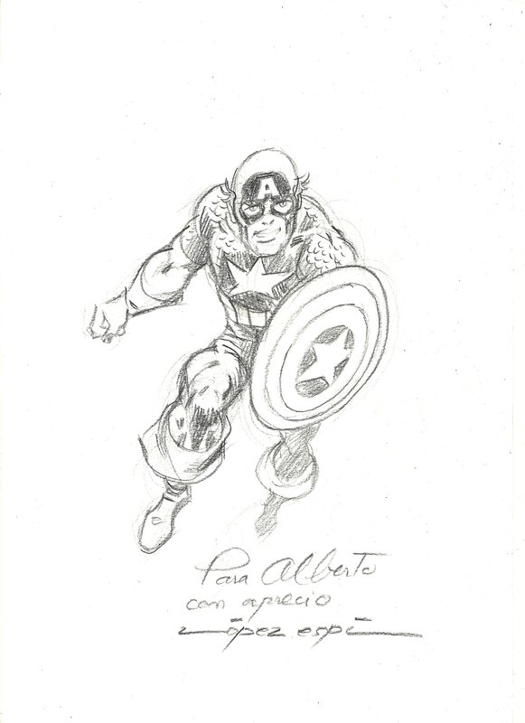 Captain America par Rafael López Espi - Dédicace