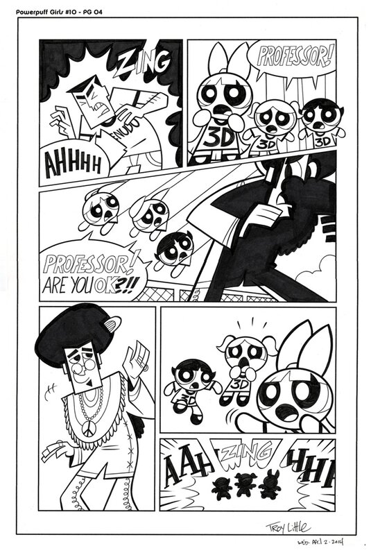 Powerpuff Girls #10 pg 04 - Troy Little (IDW) - Planche originale