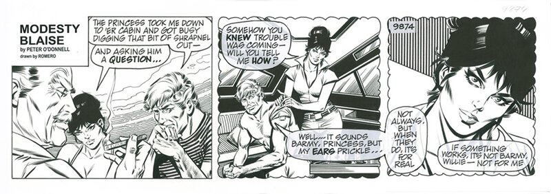 Romero, Modesty BLAISE 08.09.74 - Planche originale