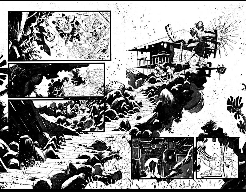 Matteo Scalera, Rick Remender, Moreno Dinisio, Black Science Issue 17 pages 04-05 - Planche originale