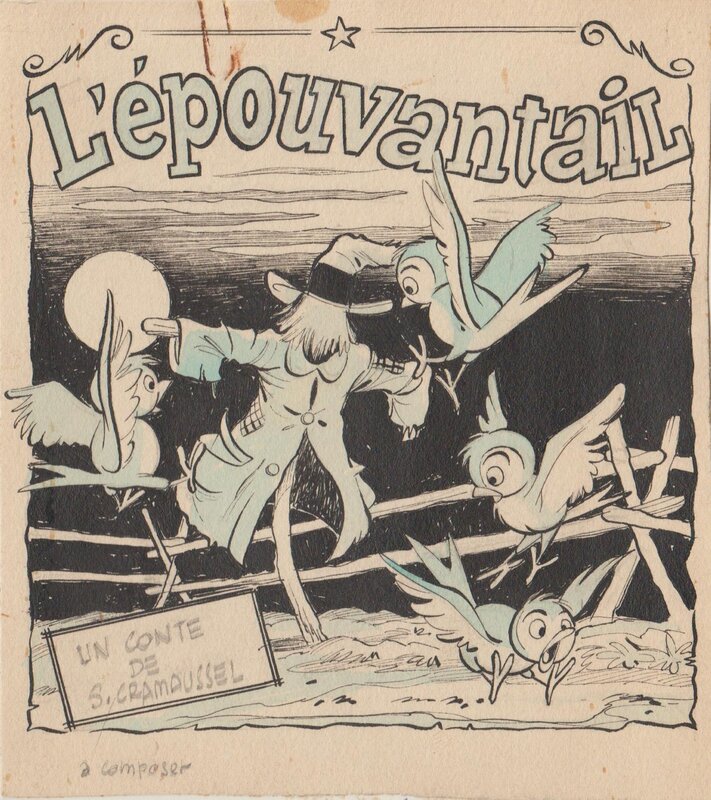 L'épouvantail by Claude Marin - Original Illustration