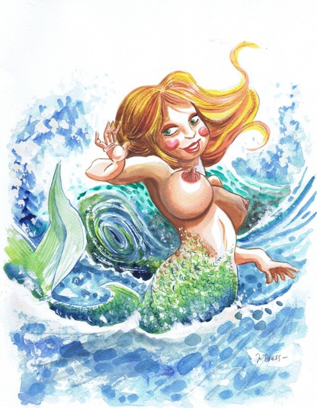 Sirène par Jean-Louis Dress - Illustration originale