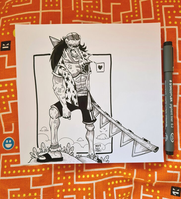 oTTami, Dessin original de l'Inktober 2020 : Arlong de One Piece - Illustration originale