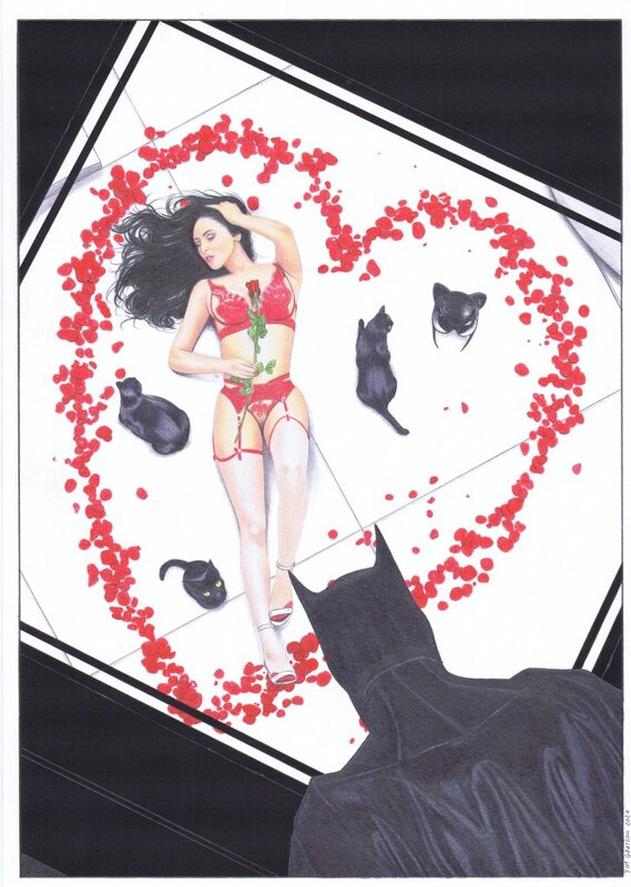 Tim Grayson, Saint Valentin de Catwoman - Original Illustration