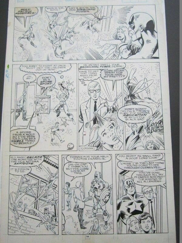 Planche originale captain america vintage de mark bagley (1989) - Planche originale