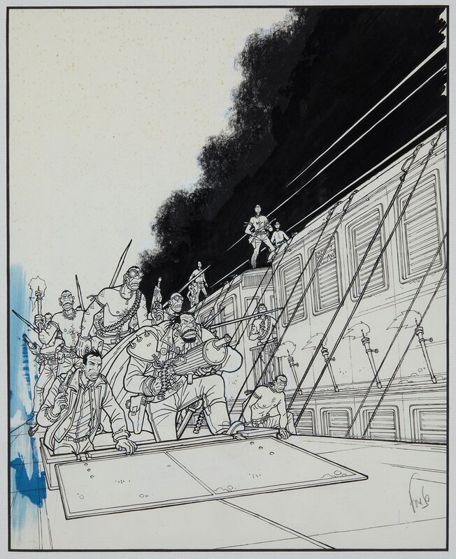 For sale - Fred Simon, Rails couverture tome1 - Comic Strip