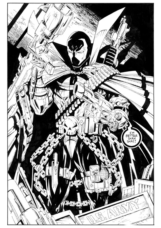 Adam Kmiołek, Todd McFarlane, Spawn - fan ink, basé Todd McFarlane - Comic Strip