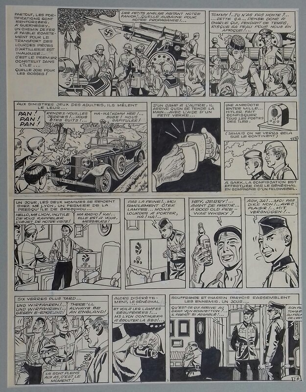 En vente - Arthur Piroton, Les machoires de la guerre - Planche originale