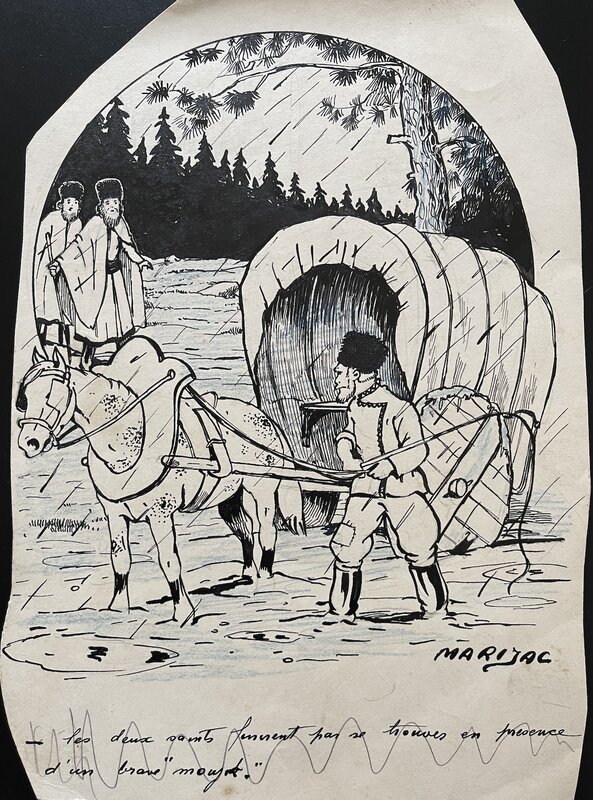 Marijac, Dessin pour la revue Coeurs Vaillants - Illustration originale